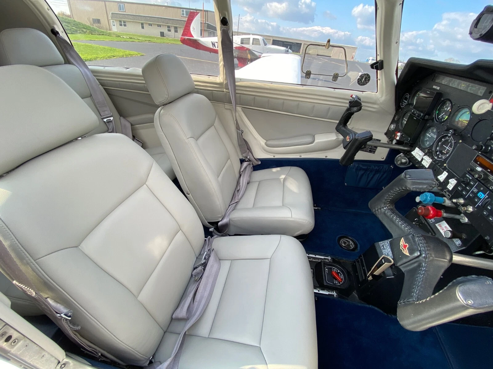 Mooney Bravo aircraft interior with leather seating